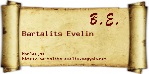 Bartalits Evelin névjegykártya